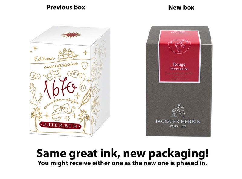 HERBIN J. Herbin 1670 Anniversary Inks - Gold Sheen 50 ml Bottled - Rouge Hematite (Dark Red Ink) - Image 5
